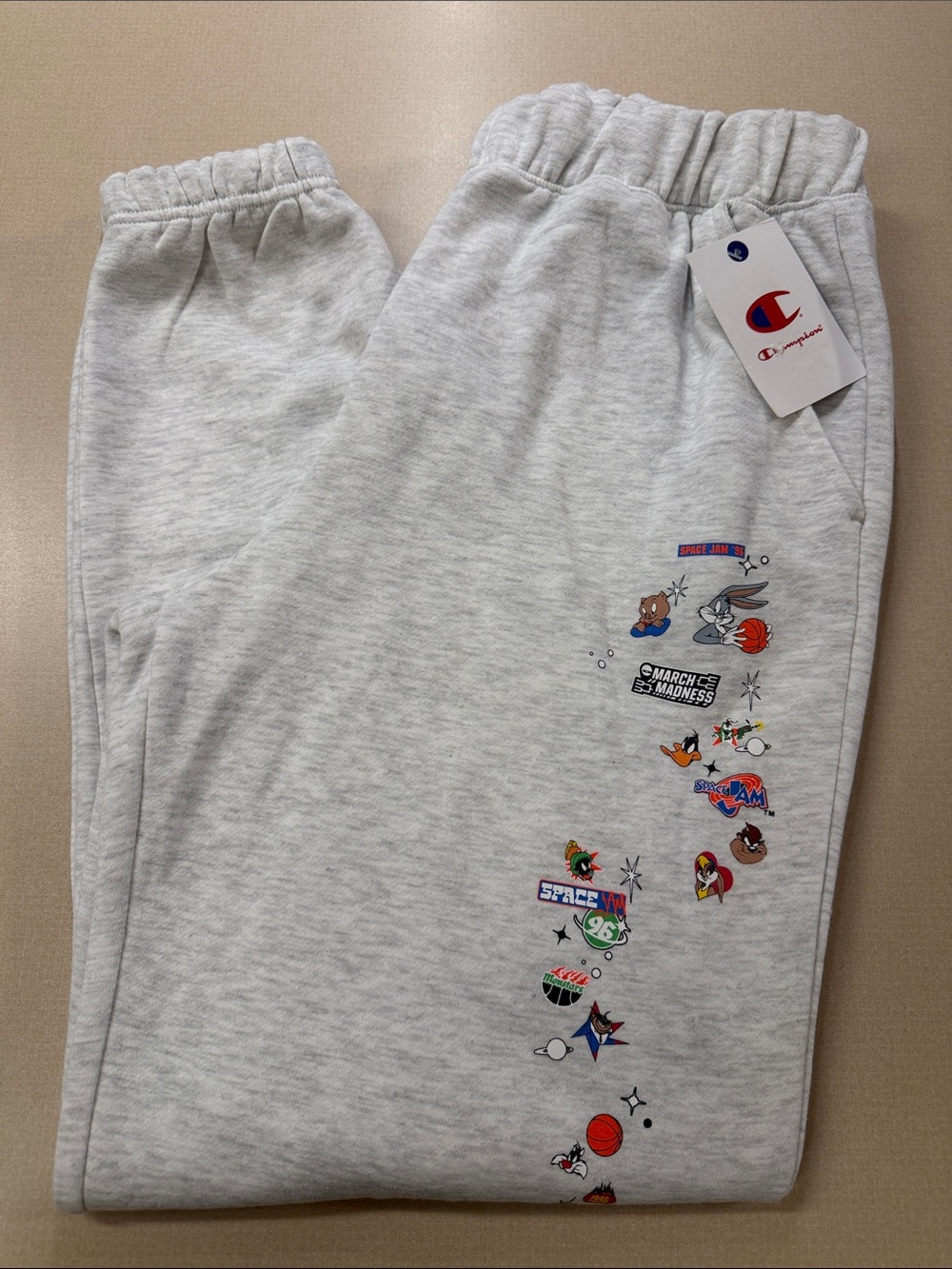 Champion adult unisex Light Gray Space Jam Sweatpants Size Small